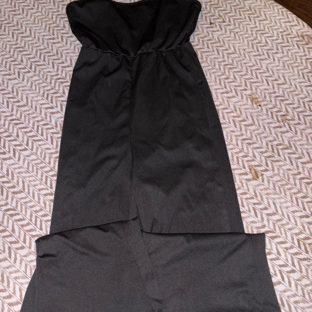 SHEIN Black Strapless Gown